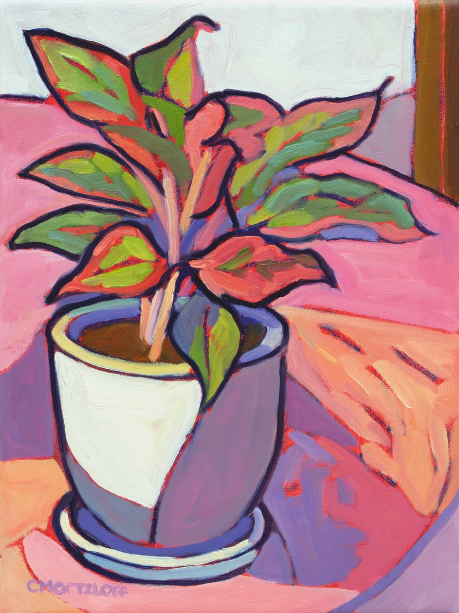 Cabana Plant, 2024 (olej) autorstwa Catherine J Martzloff