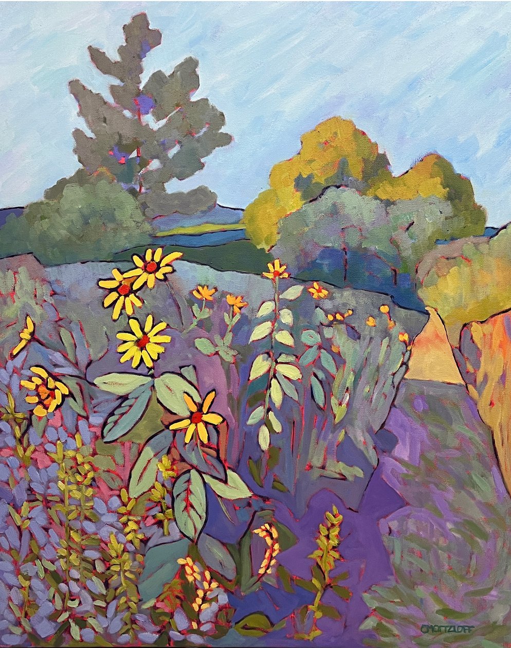 Embraced by Nature, 2023 (olej na płótnie) autorstwa Catherine J Martzloff