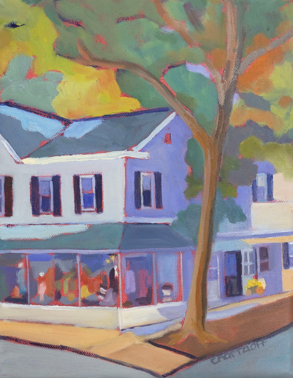 Small Town Corners, 2025 (olej na płótnie) autorstwa Catherine J Martzloff