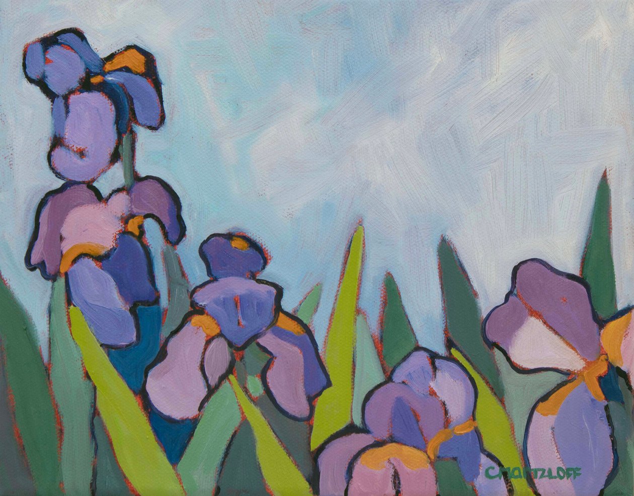 The Iris Fields, 2022 (olej na płótnie) autorstwa Catherine J Martzloff