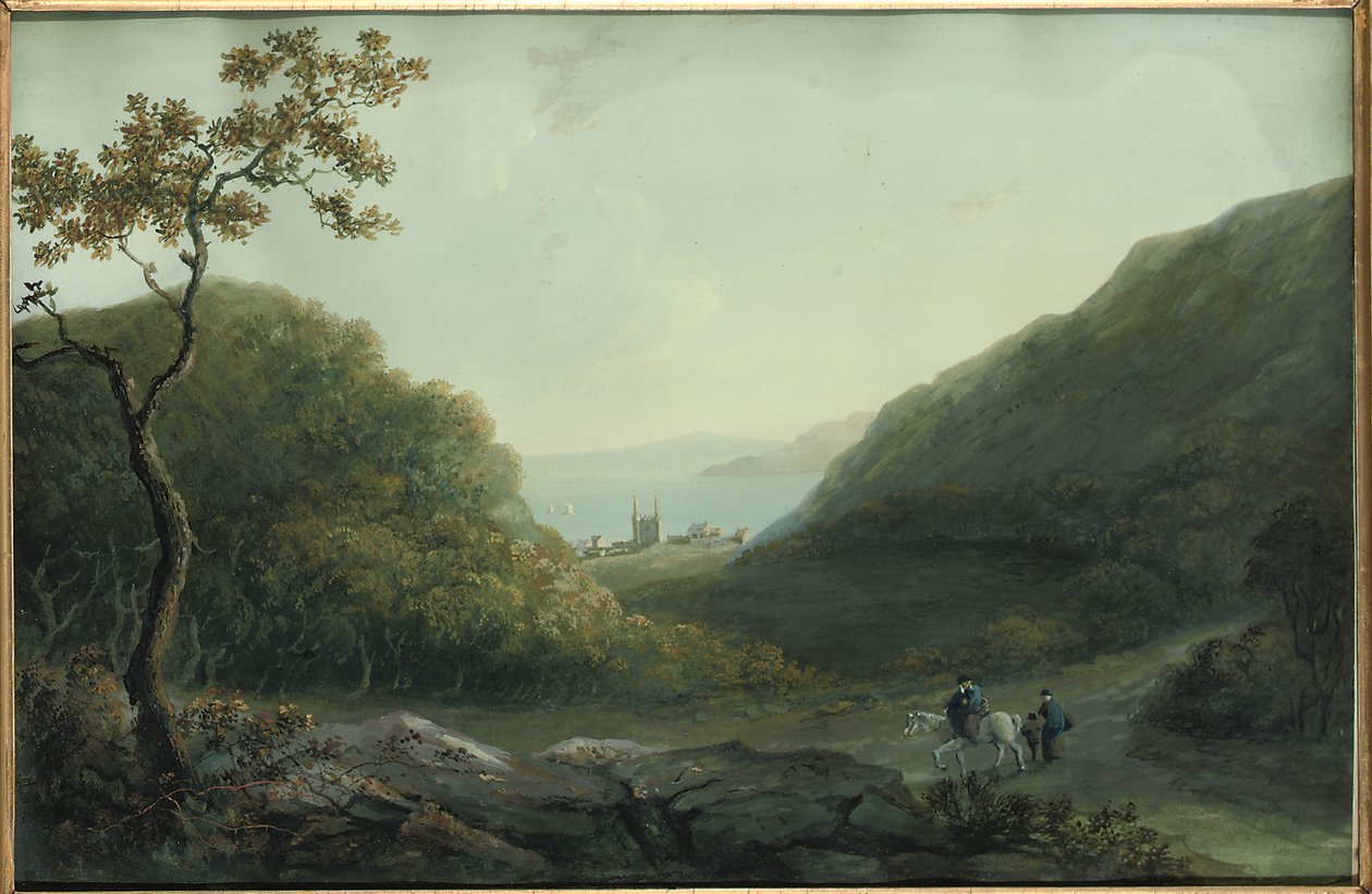 Zamek Penrhyn, niedaleko Bangor, Gwynedd, Północna Walia, przed 1820 r. autorstwa Catherine Maria Bury