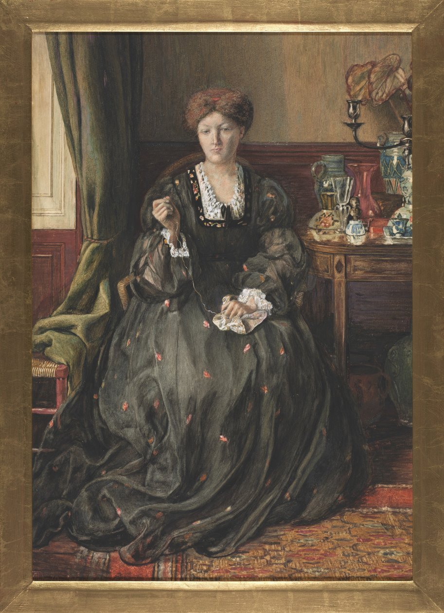 Myślenie, Portret Emmy Madox Brown, ok. 1870 (akwarela i gwasz na papierze) autorstwa Catherine Nee Madox Brown Hueffer