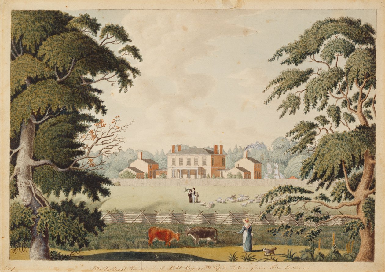 Belle Vue, Seat Robert Reynolds, Esquire ze Wschodu (toaleta z piórem i atramentem na papierze) autorstwa Catherine Reynolds