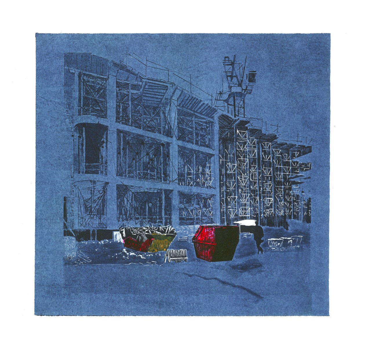 Inkubacja nowego biznesu, 2015 (linoryt i akwaforta) autorstwa Catherine Sutcliffe Fuller