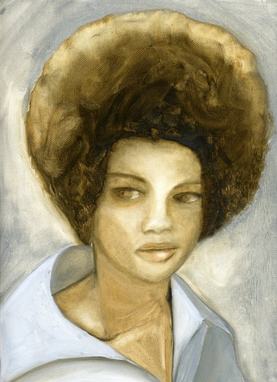 Afro 2 (Kathleen Cleaver), 2007 (olej na płótnie) autorstwa Cathy Lomax