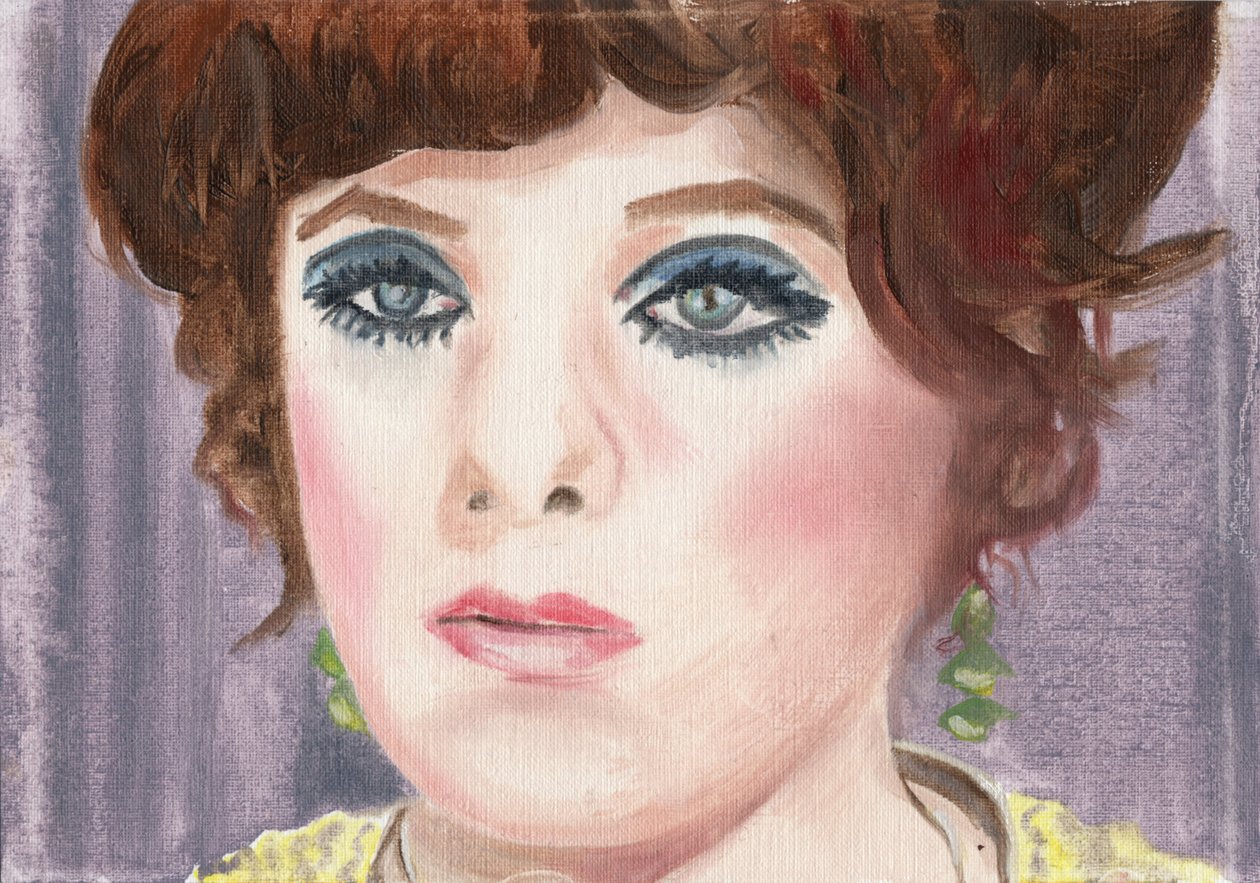 Myrtle (Kolczyki), 2024 (olej na papierze) autorstwa Cathy Lomax