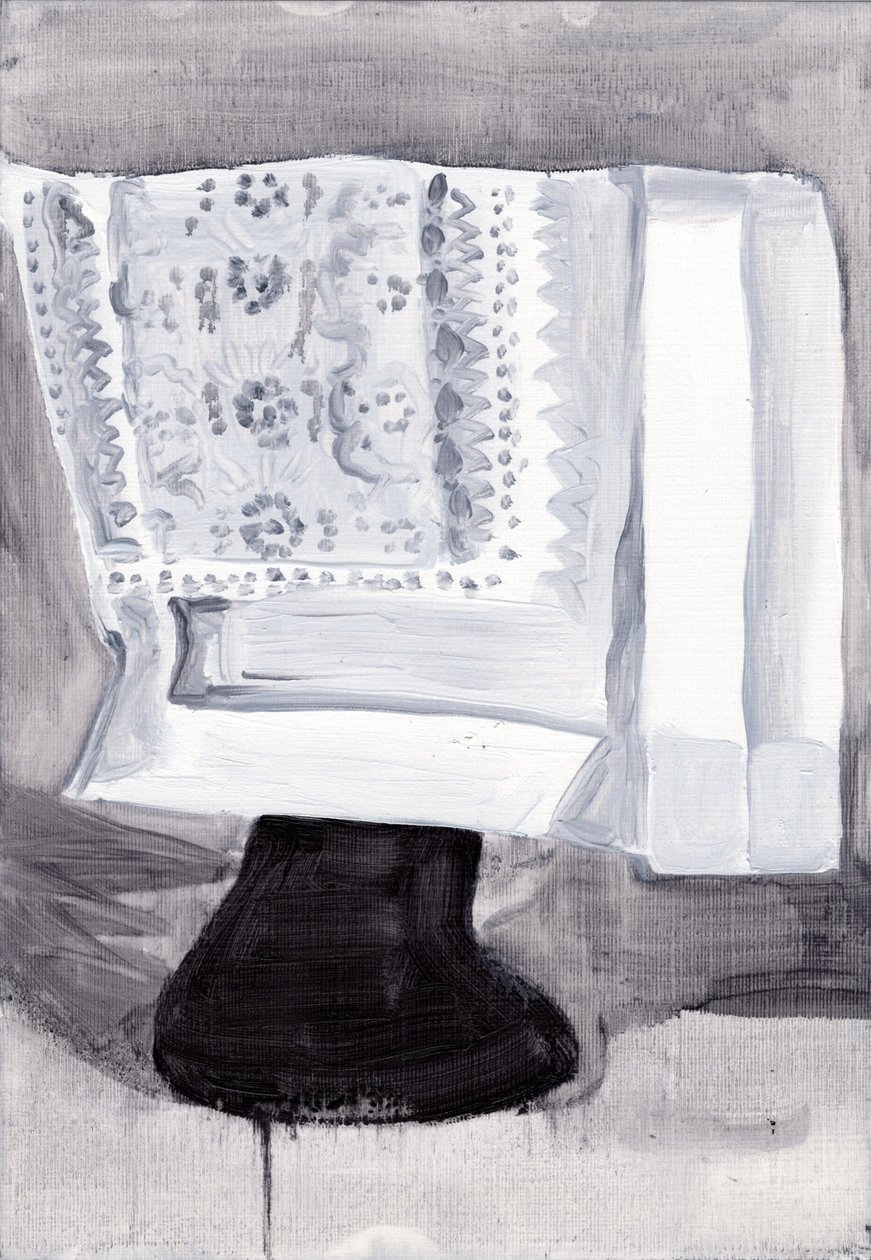 Obsfuscate, 2019 (olej na papierze) autorstwa Cathy Lomax