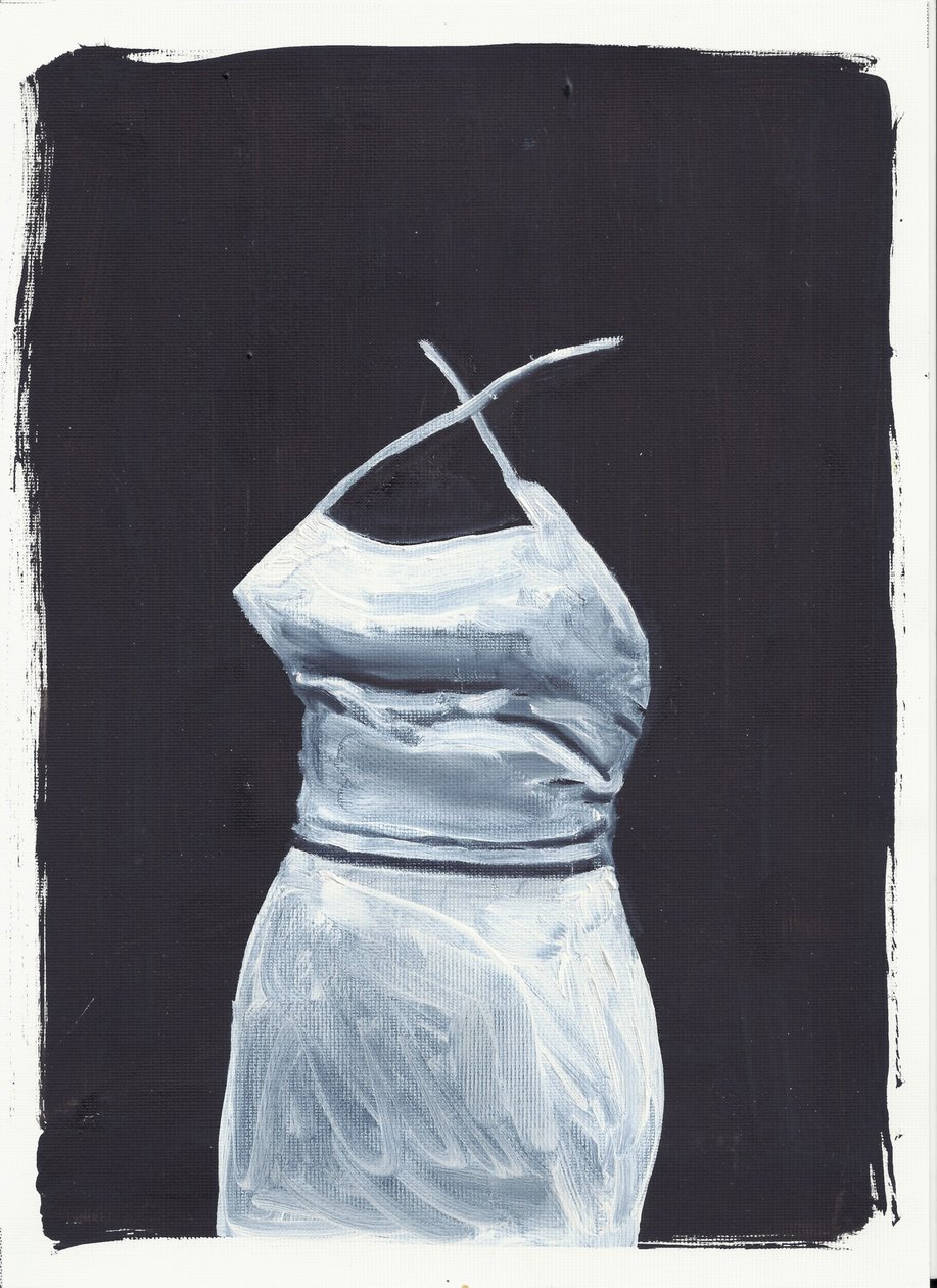Dziewczyna na górze 1, przód, 2012 (olej i akryl na papierze) autorstwa Cathy Lomax