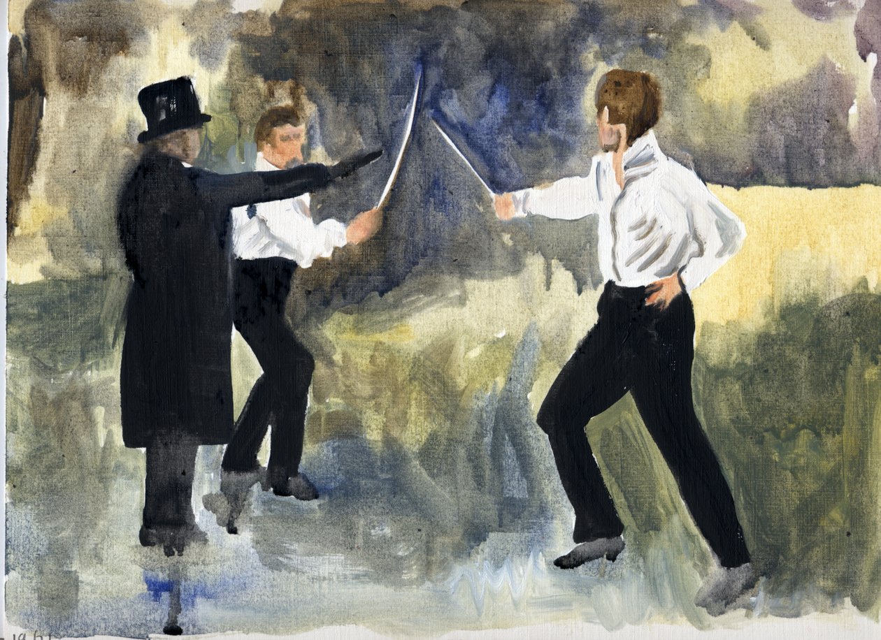 The Plot (Paris 1961), 2011 (olej na papierze) autorstwa Cathy Lomax