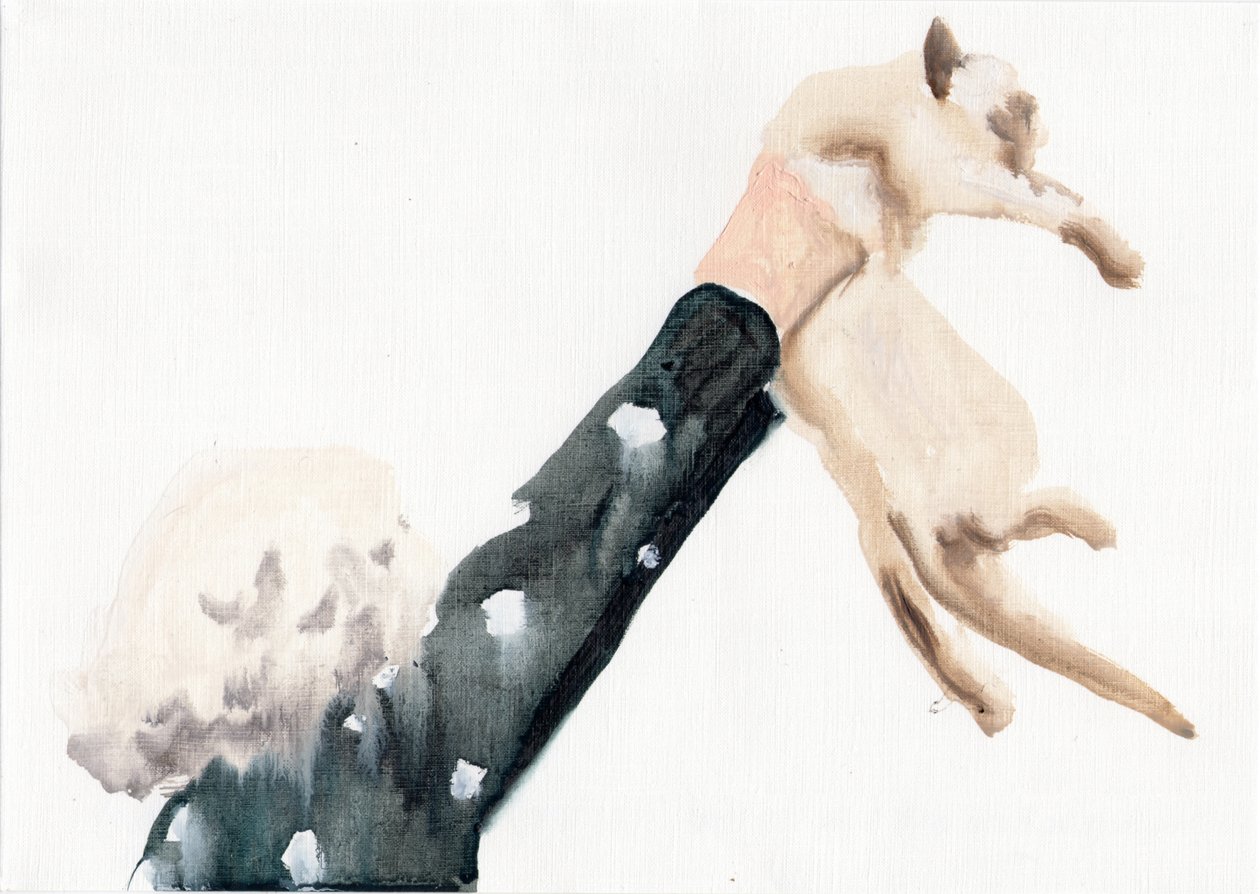 Zabrali kotka z powrotem..., 2016 (olej na papierze) autorstwa Cathy Lomax