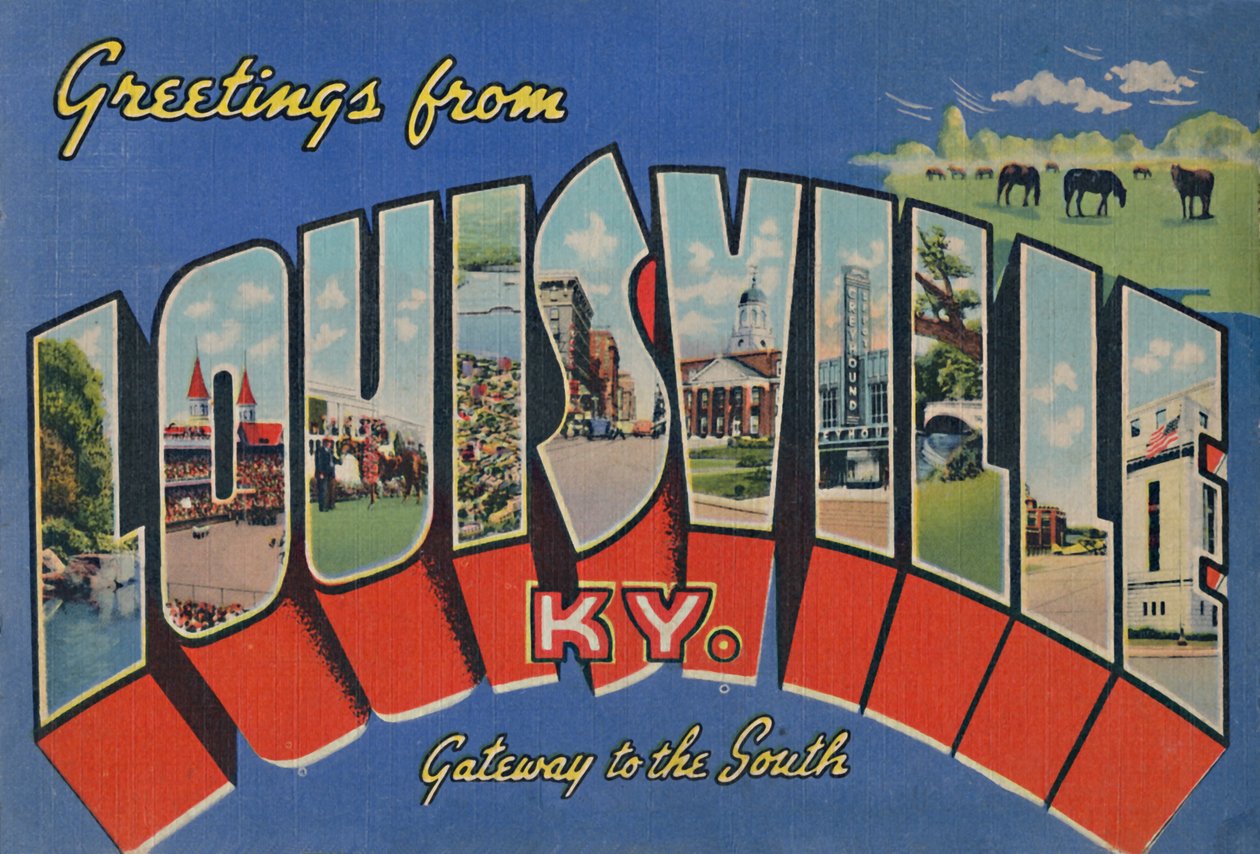 Pozdrowienia z Louisville Ky. - Brama na Południe, 1942 r. autorstwa Caufield and Shook