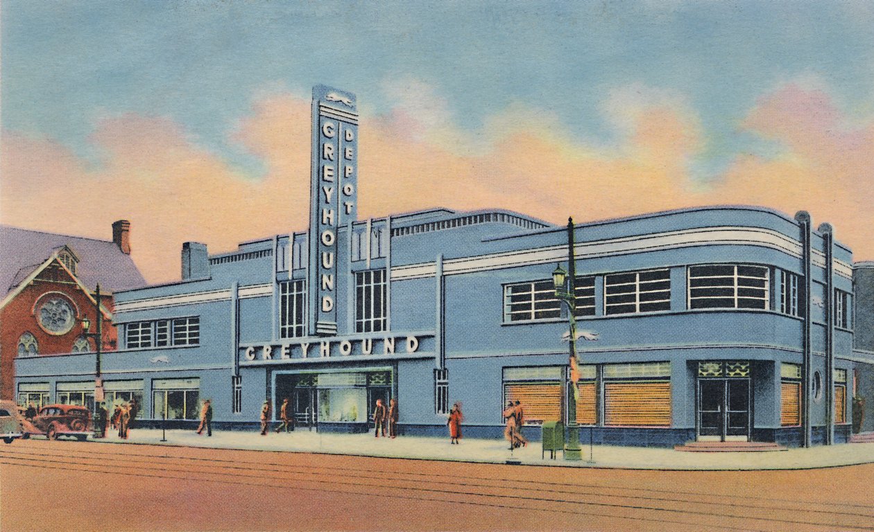 Terminal autobusowy Greyhound, 1942 autorstwa Caufield and Shook