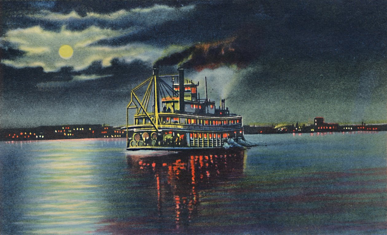 Światło księżyca nad rzeką Ohio, Louisville, Ky., 1942 autorstwa Caufield and Shook