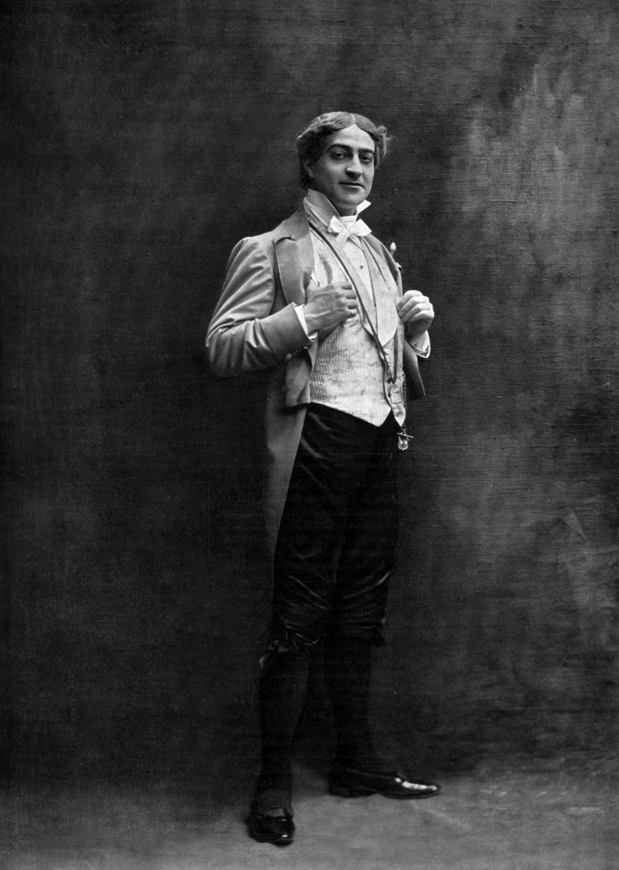 Francuski komik Max Dearly (1874-1943) jako Tourillon w operetce "Zemsta nietoperza" (Nietoperz) w Paryżu, fot. Cautin i Berger z francuskiej gazety "Le Theatre" maj 1904 autorstwa Cautin and Berger