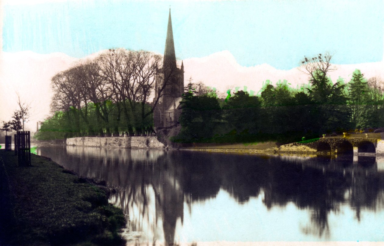Kościół Świętej Trójcy, Stratford-upon-Avon, Warwickshire, 1926. autorstwa Cavenders Ltd