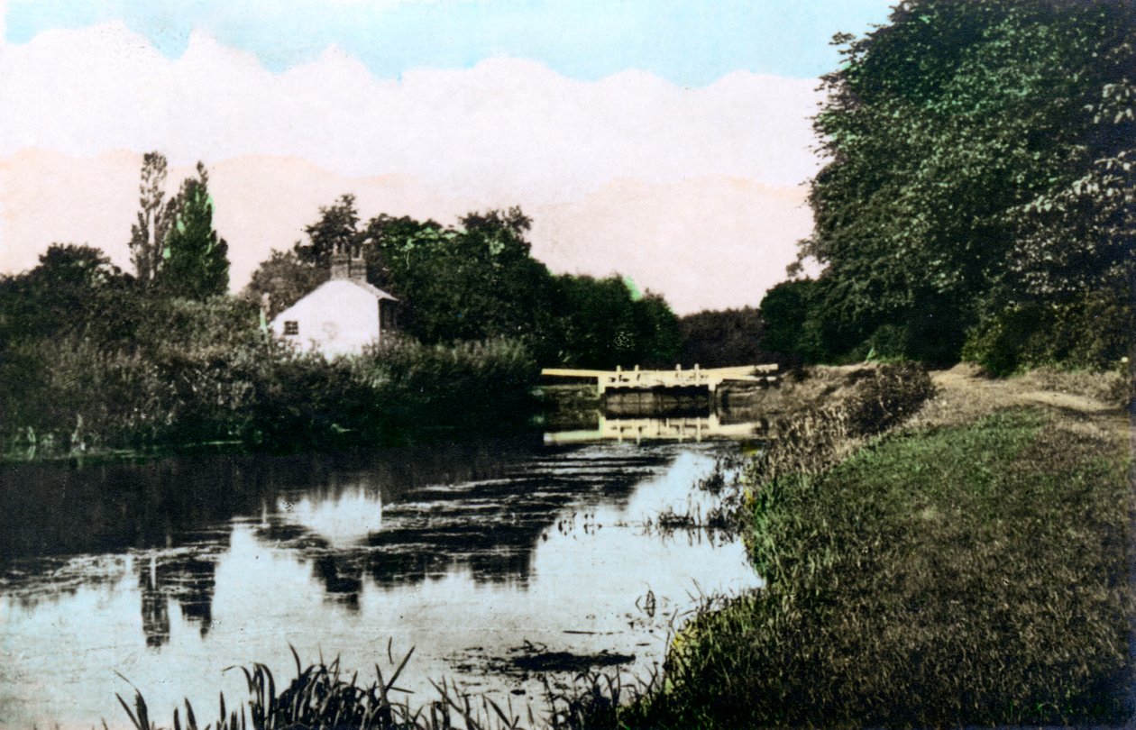 Sonning Lock na Tamizie, Berkshire, 1926. autorstwa Cavenders Ltd