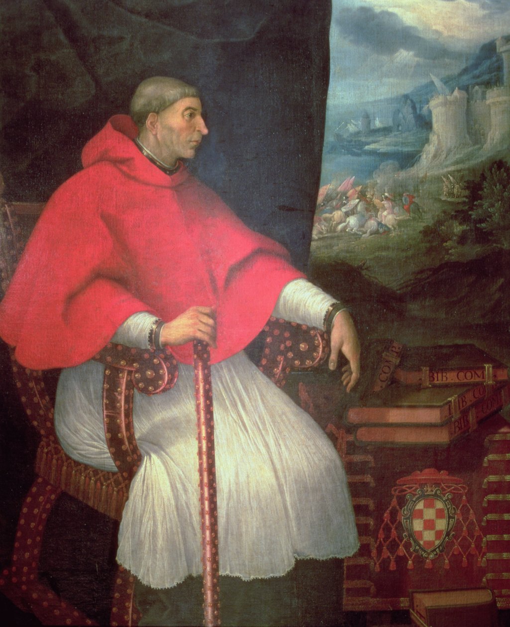 Portret kardynała Francisco Ximeneza de Cisneros (1437-1517) autorstwa Caxesi or Caxete Eugenio Caxes