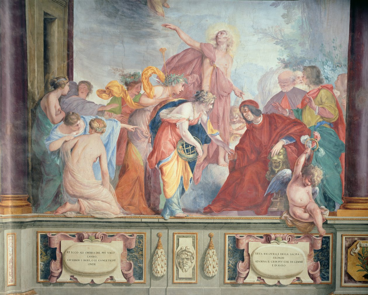 Lorenzo de Medici i Apollo witają muzy i cnoty we Florencji autorstwa Cecco Bravo