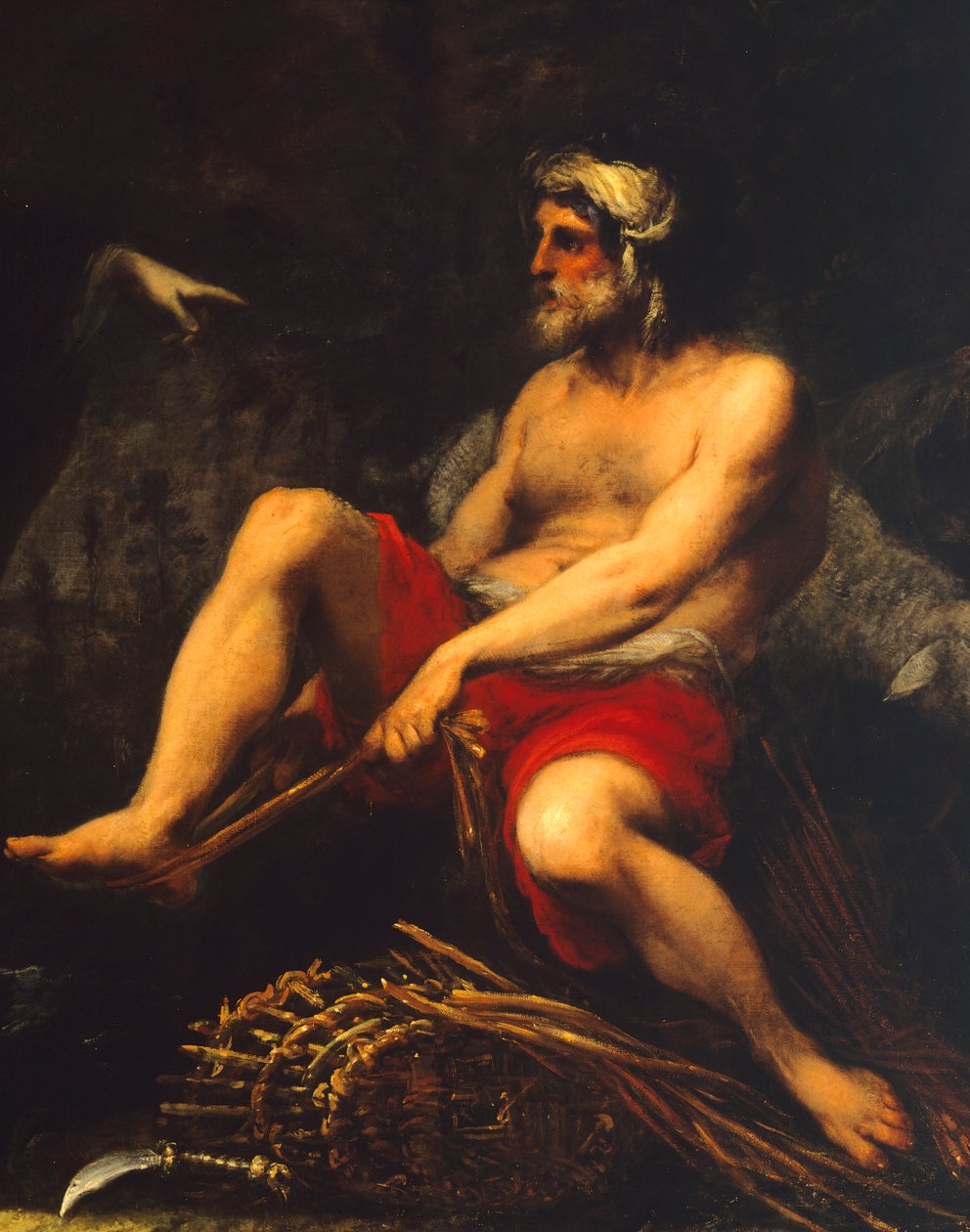 Erminia wśród pasterzy, autor: Cecco Bravo (1607-1661), Detal autorstwa Cecco  Bravo