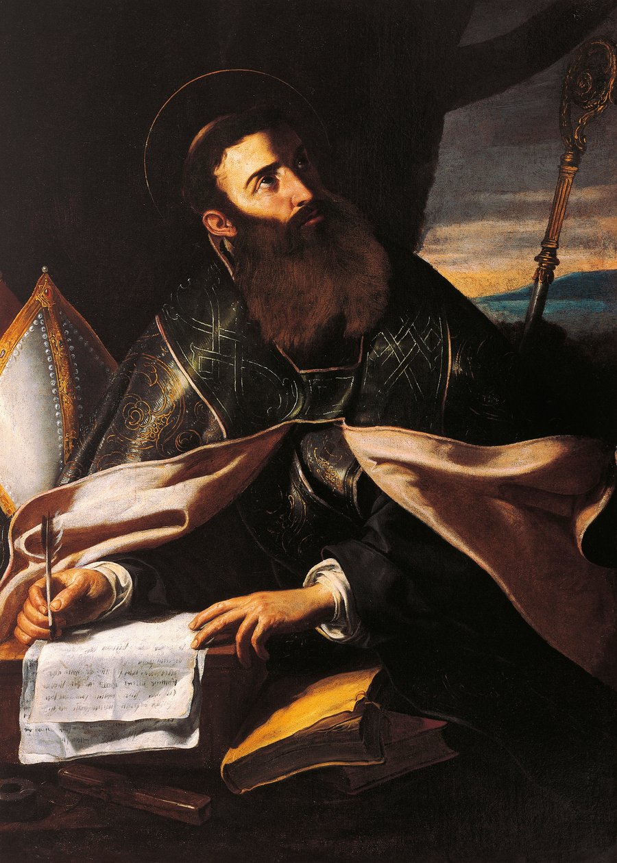 Portret św. Augustyna z Hippony (olej na płótnie) autorstwa Cecco de Caravaggio