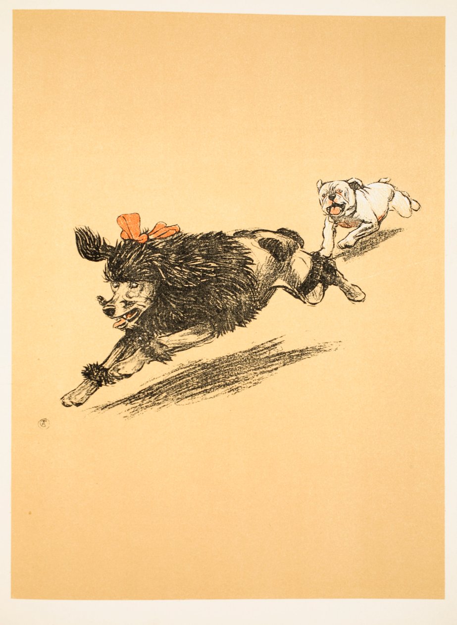 Pościg, z książki "Piesek Gej, czyli opowieść o głupim roku", 1905 (kreda i kredka na papierze) autorstwa Cecil Charles Windsor Aldin