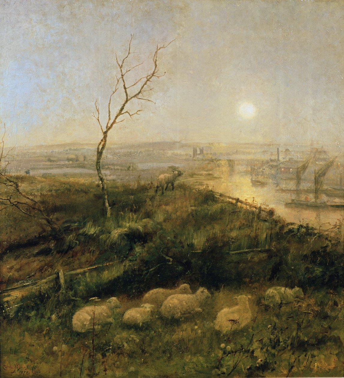 Zabłąkany, duszpasterstwo w świetle księżyca, 1878 autorstwa Cecil Gordon Lawson