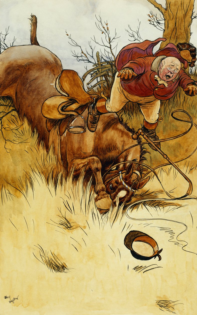 Upadek jest okropną rzeczą, autorstwa Cecil Charles Windsor Aldin