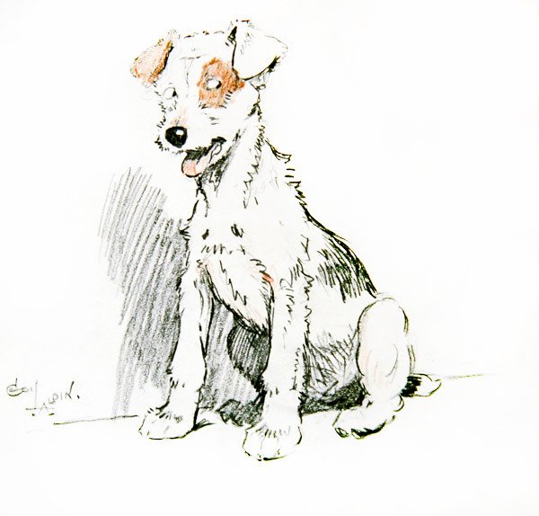 Anioł w domu (kreda na papierze) autorstwa Cecil Charles Windsor Aldin