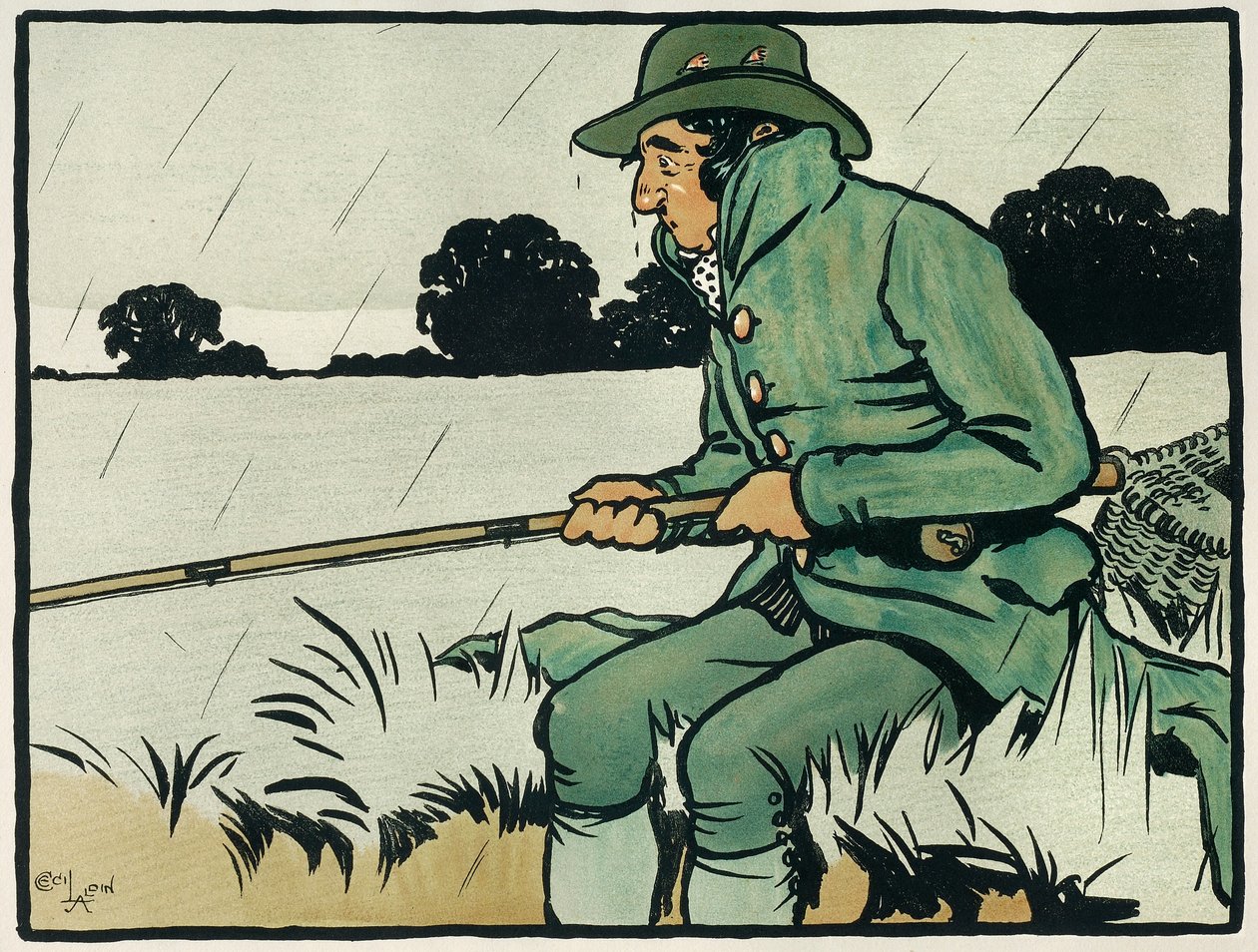 Staroangielskie sporty i gry: wędkarstwo autorstwa Cecil Charles Windsor Aldin