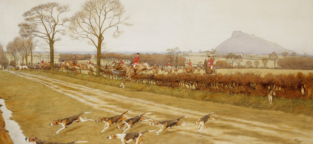 Cheshire – Z dala od Tattenhall, 1912 autorstwa Cecil Charles Windsor Aldin