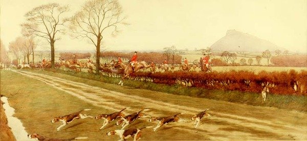 Cheshire - z dala od Tattenhall, 1912 (pióro, atrament i toaleta) (szczegóły patrz 85437 ) autorstwa Cecil Charles Windsor Aldin