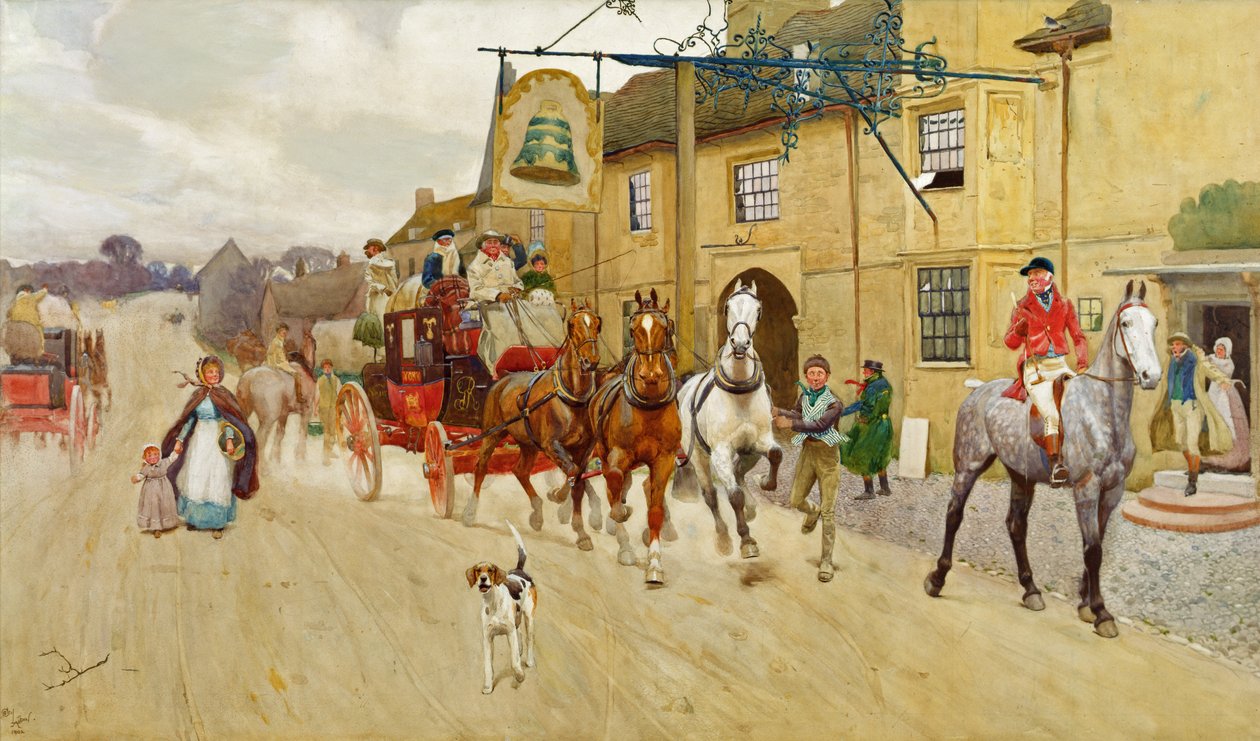 Wielka Droga Północna, Dzwon w Stilton autorstwa Cecil Charles Windsor Aldin