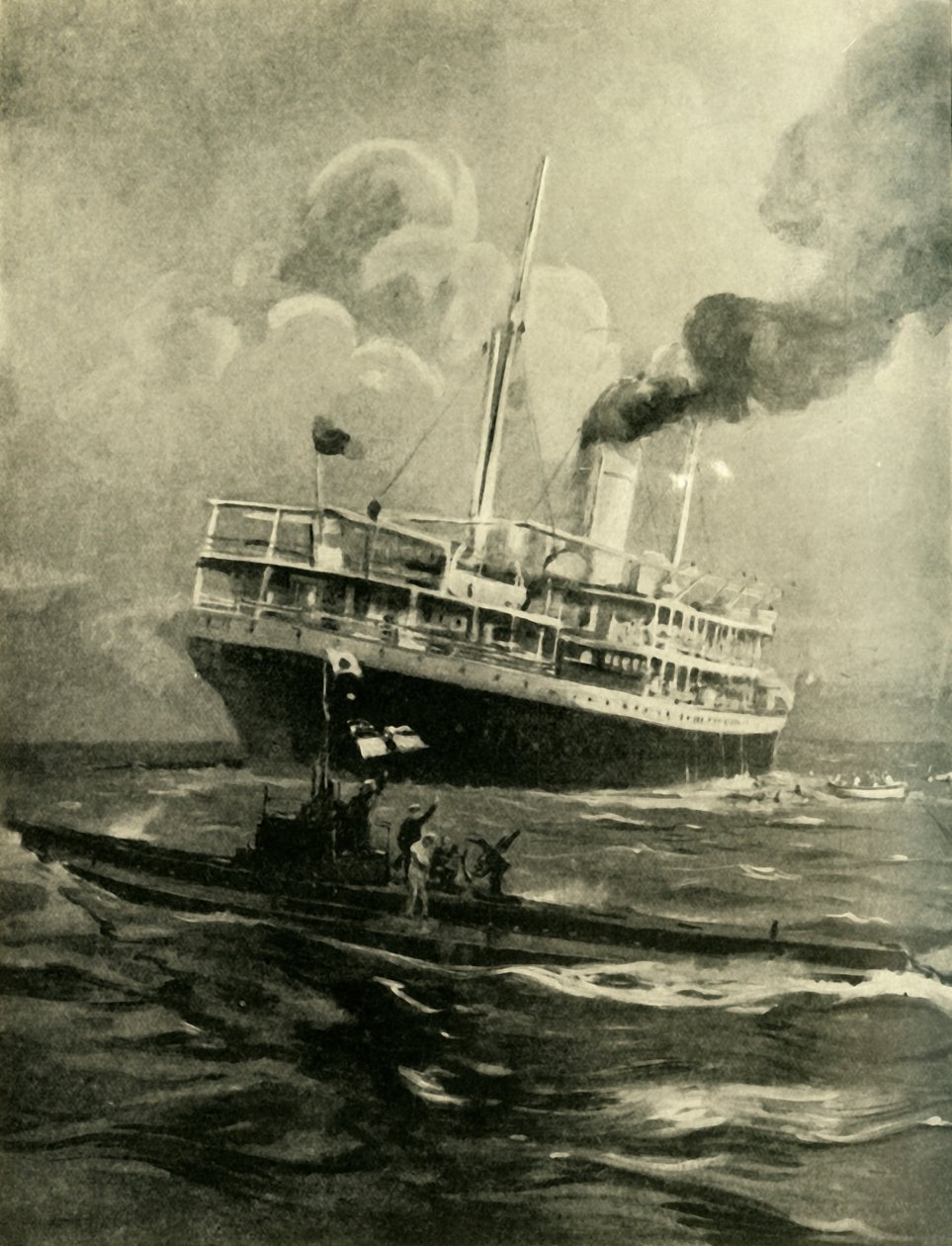 Zatonięcie Falaby, I wojna światowa, 28 marca 1915, ok. 1920. autorstwa Cecil King