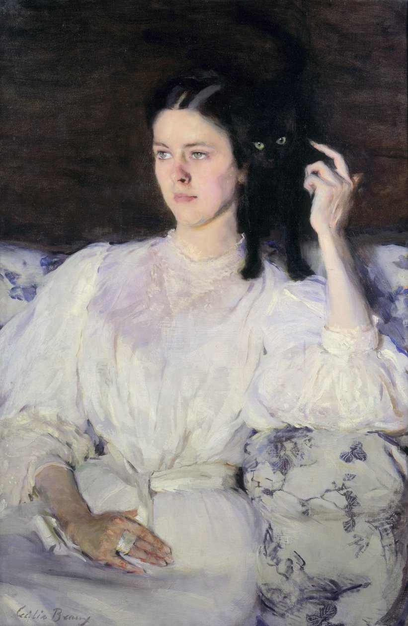 Sita i Sarita, czyli młoda dziewczyna z kotem, 1893-94 autorstwa Cecilia Beaux
