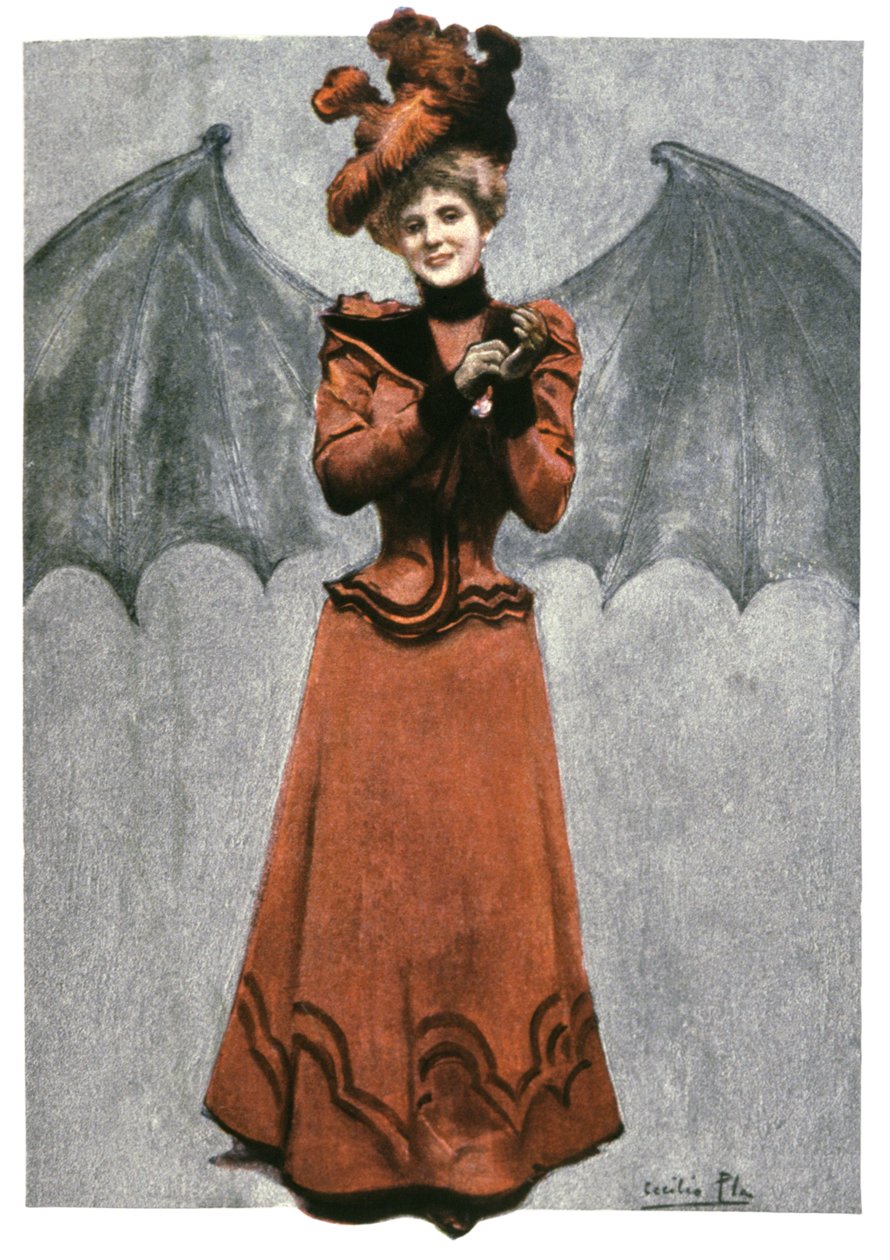 Kobieta przebrana za diabła, ok. 1900 r. (ilustracja) autorstwa Cecilio Pla Gallardo