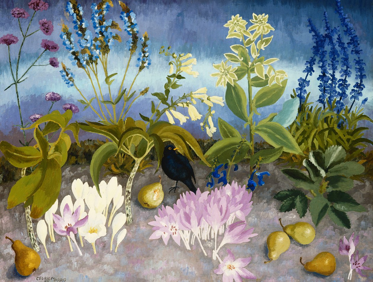 Kos i kwiaty autorstwa Cedric Morris