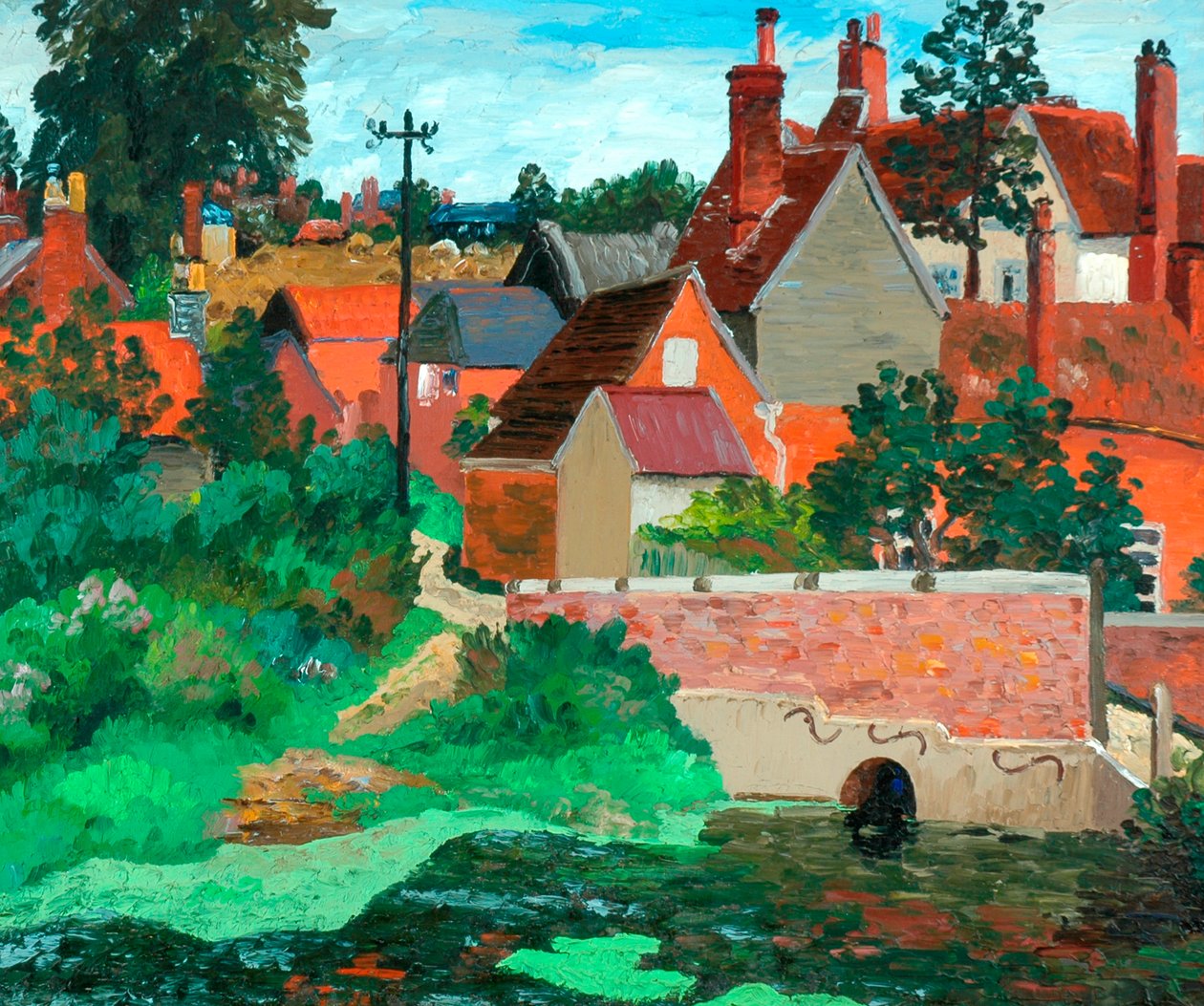 Polstead, Suffolk, ok. 1933 (olej na płótnie) autorstwa Cedric Morris