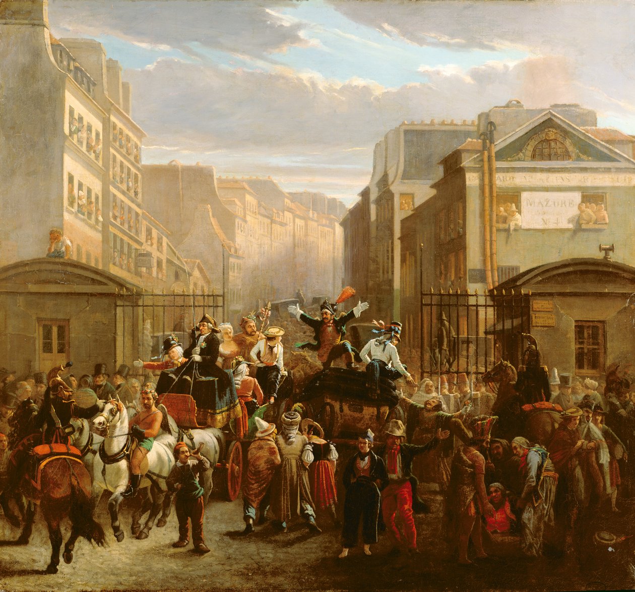 „Zejście Courtille”, Belleville autorstwa Celestin Francois Nanteuil