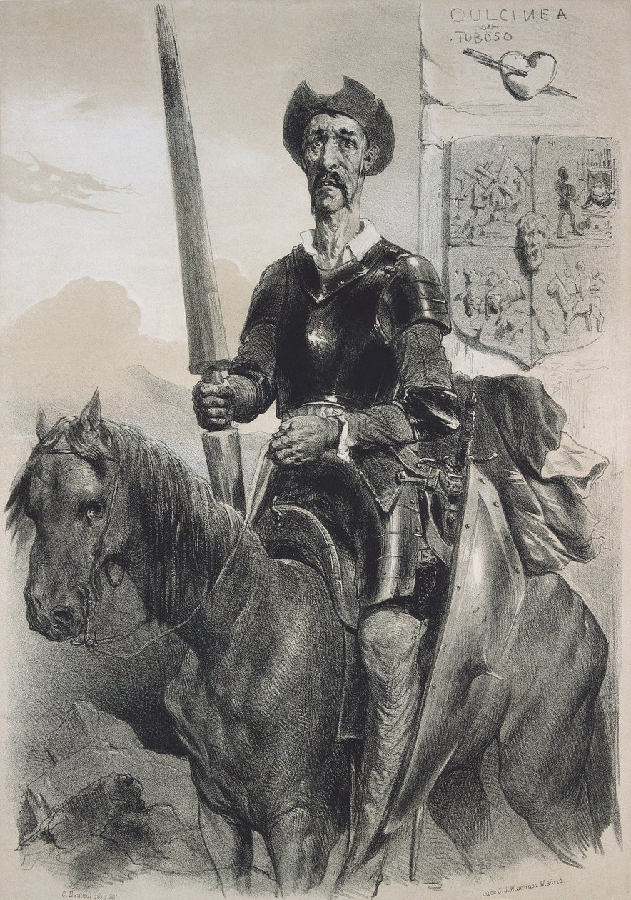 D. Quijote de la Mancha. 1856 (litografia) autorstwa Celestin Francois Nanteuil