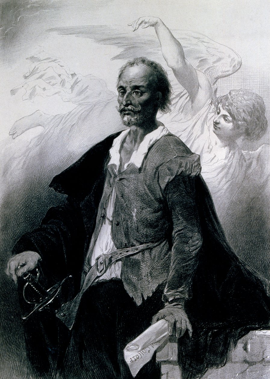 Portret Miguela de Cervantesa Saavedry (Alcala de Henares .) autorstwa Celestin Francois Nanteuil
