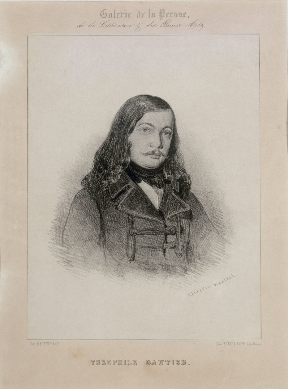 Portret poety Théophile Gautiera 1811-1872. autorstwa Celestin Francois Nanteuil