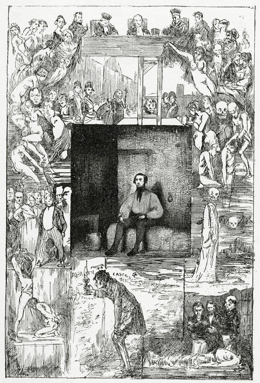 Ostatni dzień skazańca XIX w. (rycina bw) autorstwa Celestin Francois Nanteuil