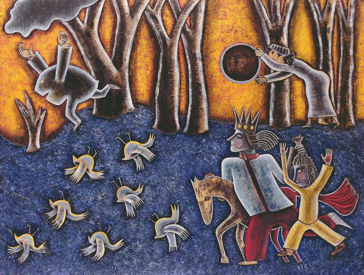 Spinning the Moon, 1991 (media mieszane na pokładzie) autorstwa Celia Washington
