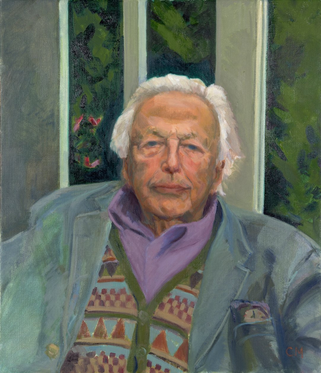 Sir Peregrine Worsthorne, 2012 (olej na płótnie) autorstwa Celia Montague
