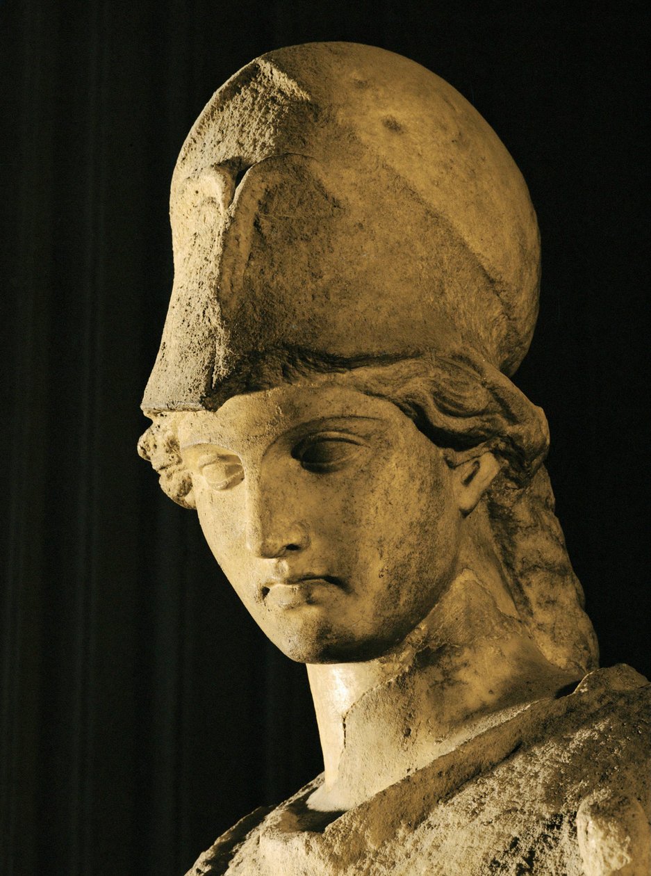 Głowa Ateny z cystą i wężem Erechthoniosem ... autorstwa Cephisodotus the Younger