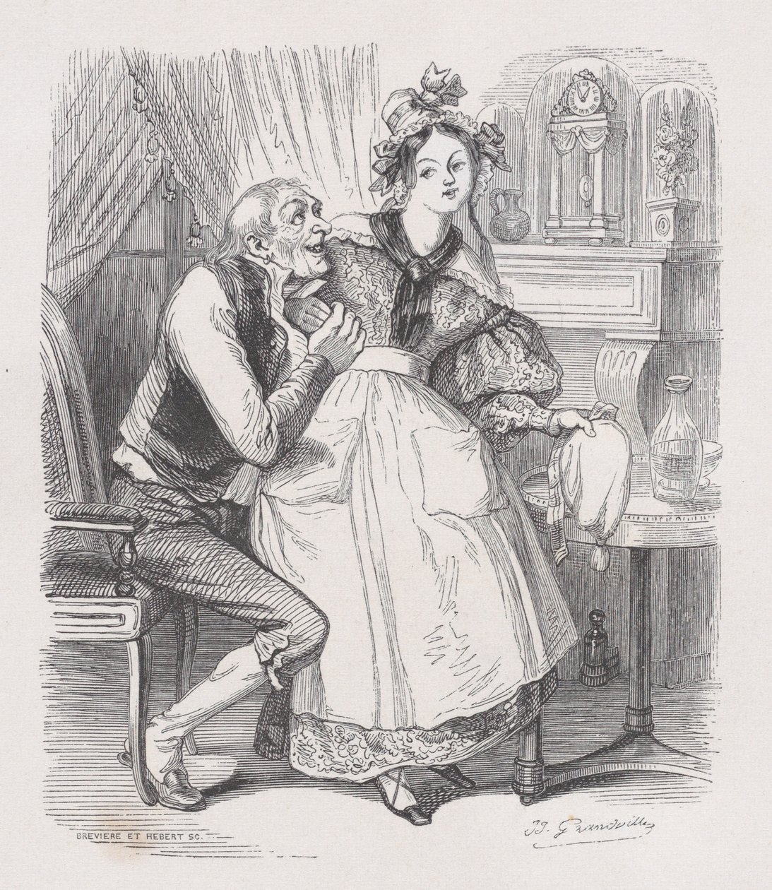 Stary kawaler z Dzieł wszystkich Bérangera, 1836 autorstwa Cesar Auguste Hebert