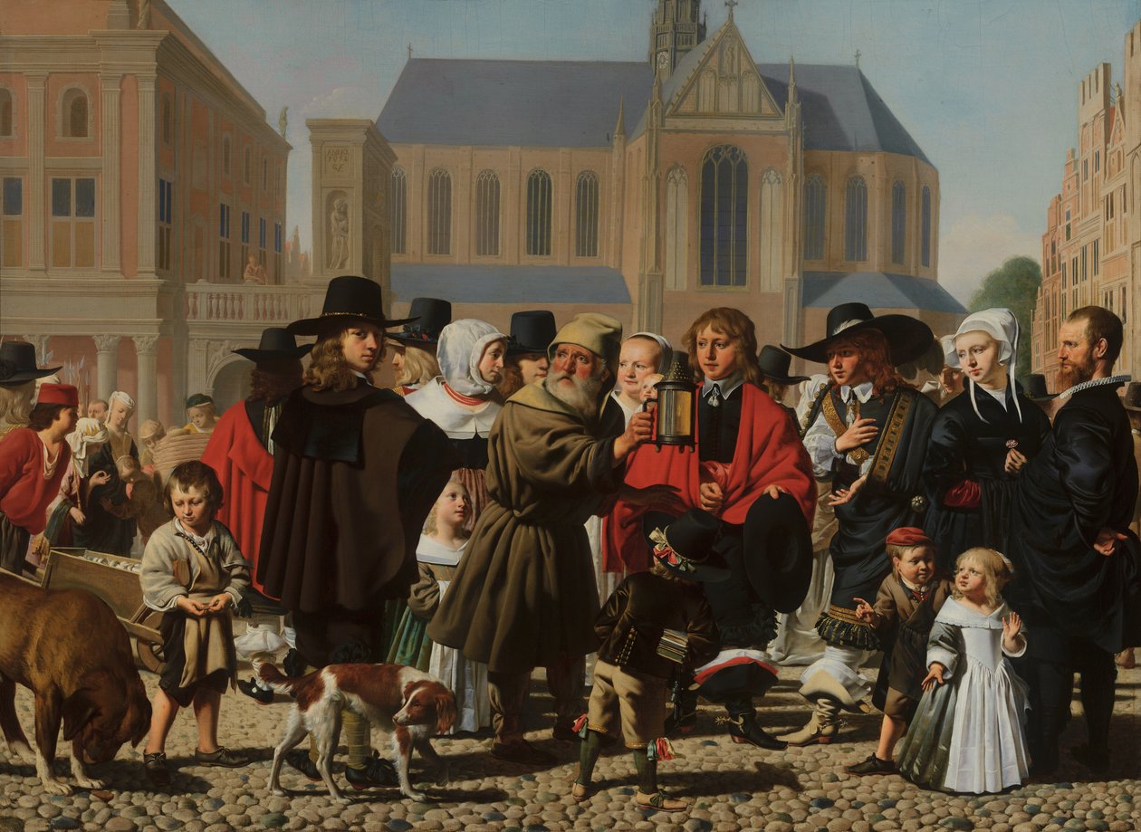 Diogenes szuka uczciwego człowieka, 1652 autorstwa Cesar Boetius van Everdingen