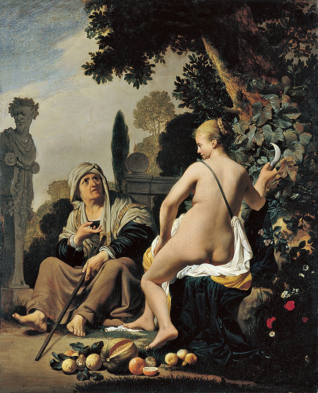 Vertumnus i Pomona autorstwa Cesar Boetius van Everdingen
