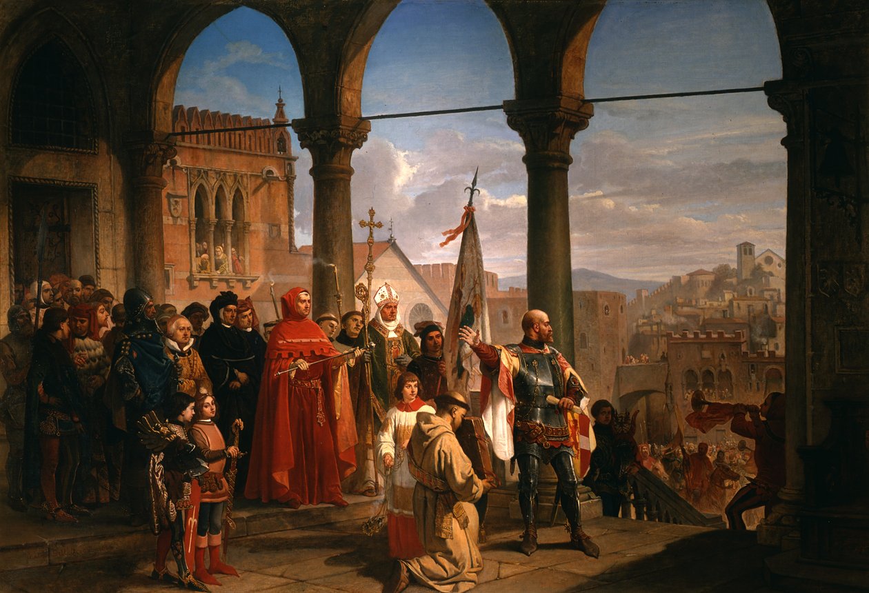 Poświęcenie Triestu Austrii autorstwa Cesare Felix dell Acqua