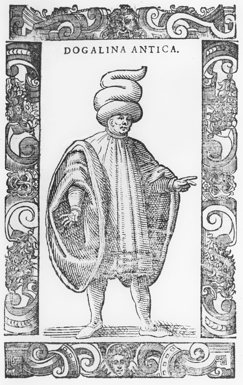 Mężczyzna ubrany w Dogalinę, 1590 autorstwa Cesare Vecellio